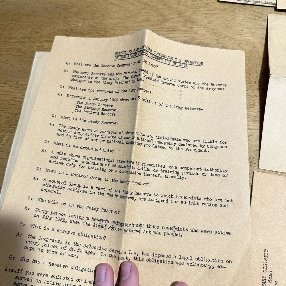 Vintage Military Army Paperwork Korean War 1950's One Soldier Paperwork‎